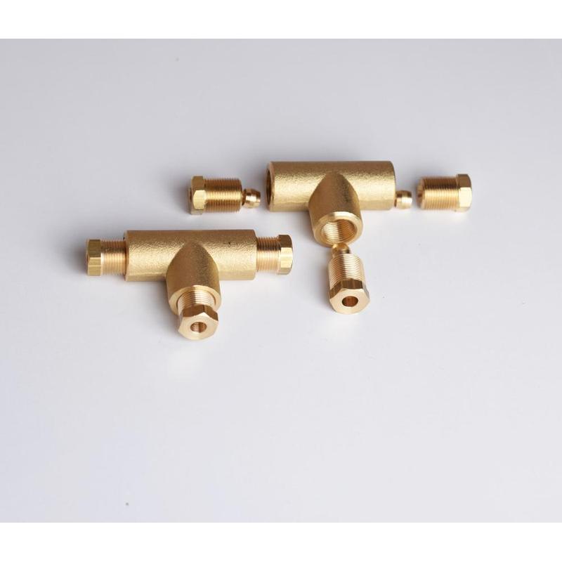 Trójnik mosiężny - gaz - 6/6/6 kpl. (do miedzi) GZ-254 A