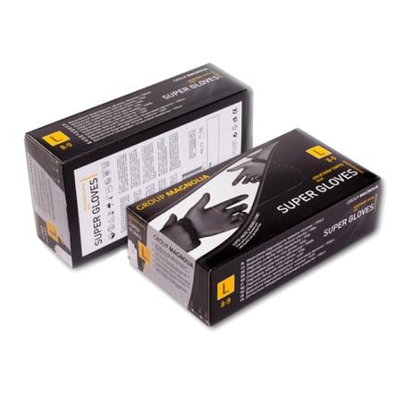 RĘKAWICZKI NITRYLOWE CZARNE bezpudrowe L (100szt)